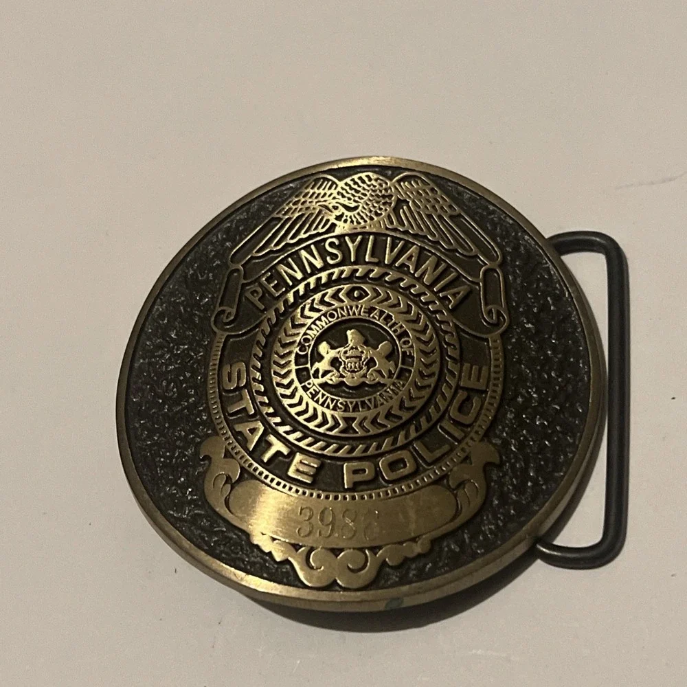 Pennsylvania State Police 75th Anniv Solid Bronze Vintage Belt Buckle Obsolete